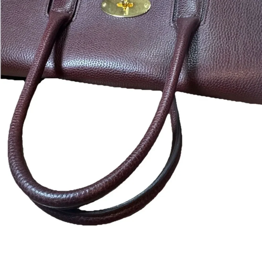 MULBERRY Oxblood Maroon Leather Classic Large Bayswater Tote Bag New Style